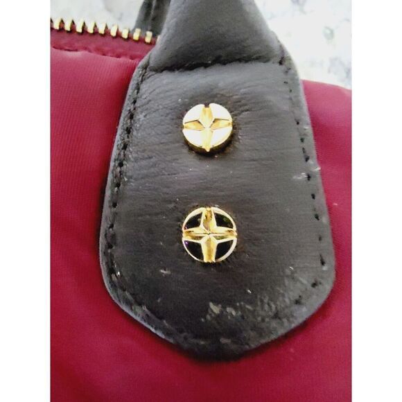 C Wonder Large Tote‎ Cranberry With Brown Accents 12x10 Roomy Pockets - Picture 4 of 10